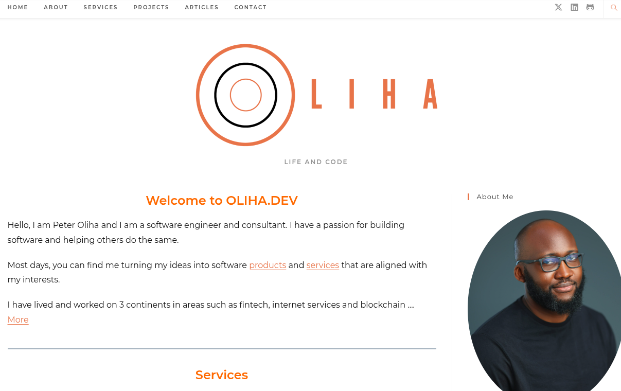 Old Oliha Dev Website